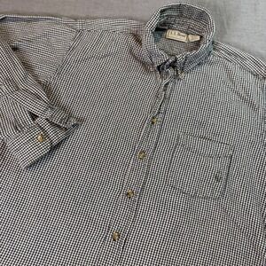 LL Bean Mens Regular Fit Gingham Button Down Shirt Long Sleeve Sz L Made in USA